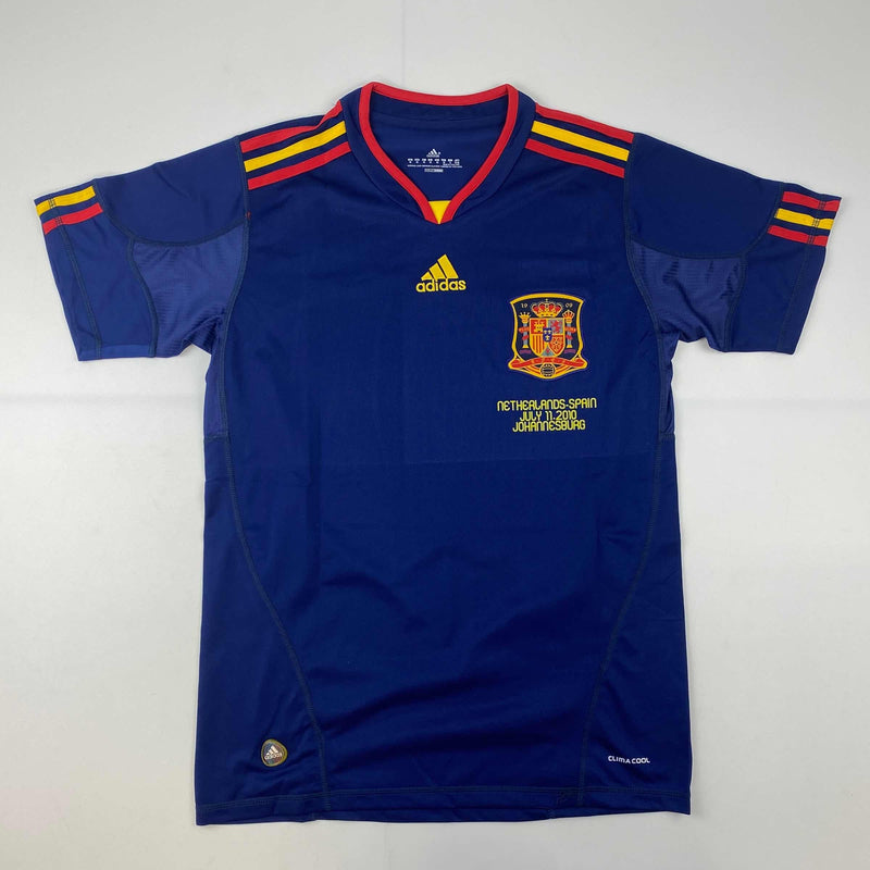 Autographed/Signed David Villa Spain Blue World Cup Soccer Jersey Beckett BAS COA