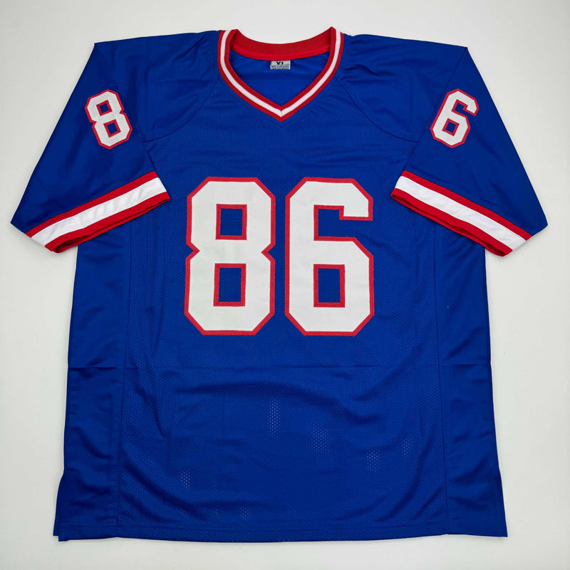 Autographed/Signed Darius Slayton New York Retro Blue Football Jersey JSA COA