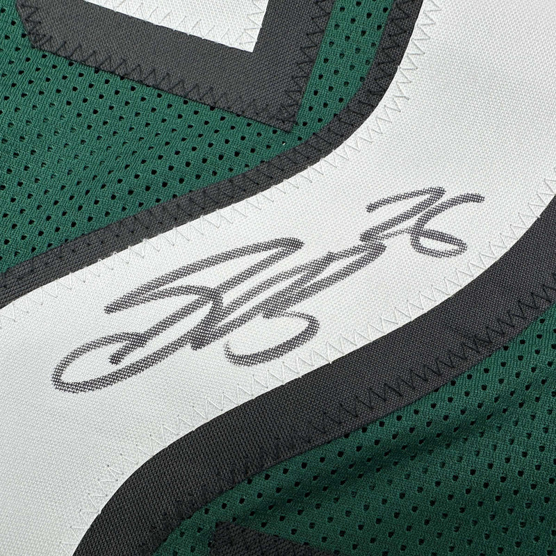 Autographed/Signed Saquon Barkley Philadelphia Midnight Green Football Jersey Beckett BAS COA