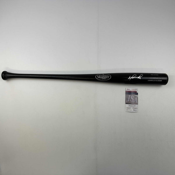 Autographed/Signed David Ortiz Black Louisville Slugger Baseball Bat JSA COA