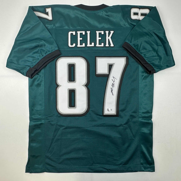 Autographed/Signed Brent Celek Philadelphia Green Football Jersey JSA COA