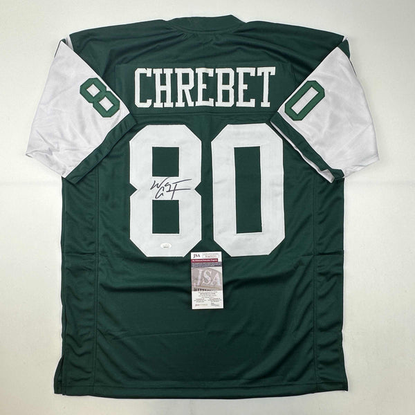 Autographed/Signed Wayne Chrebet New York Green Football Jersey JSA COA