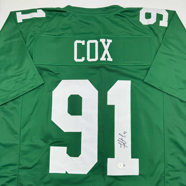 Autographed/Signed Fletcher Cox Philadelphia Kelly Green Football Jersey Beckett BAS COA