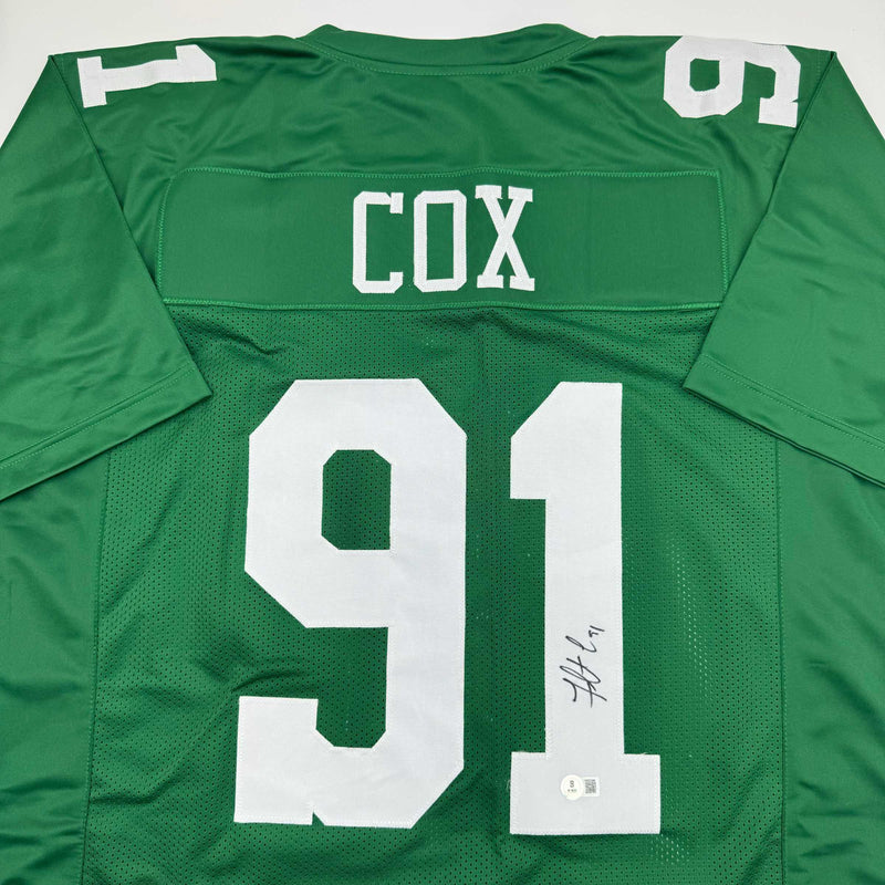 Autographed/Signed Fletcher Cox Philadelphia Kelly Green Football Jersey Beckett BAS COA