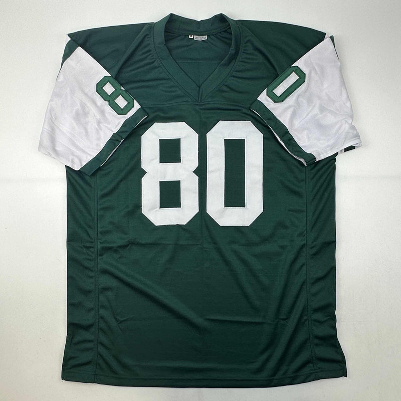 Autographed/Signed Wayne Chrebet New York Green Football Jersey JSA COA