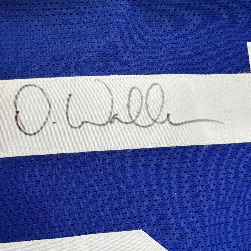 Autographed/Signed Darren Waller New York Blue Football Jersey JSA COA