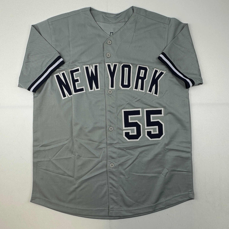 Autographed/Signed Domingo German New York Grey Baseball Jersey JSA COA