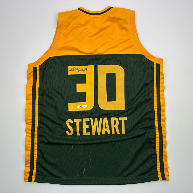 Autographed/Signed Breanna Stewart Seattle Green Basketball Jersey JSA COA