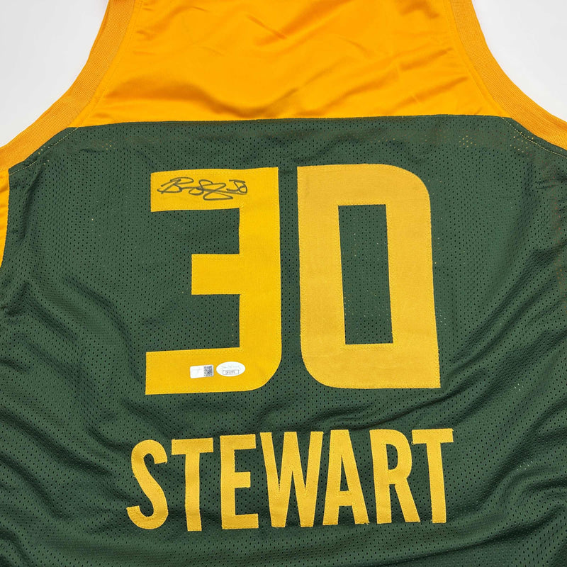 Autographed/Signed Breanna Stewart Seattle Green Basketball Jersey JSA COA