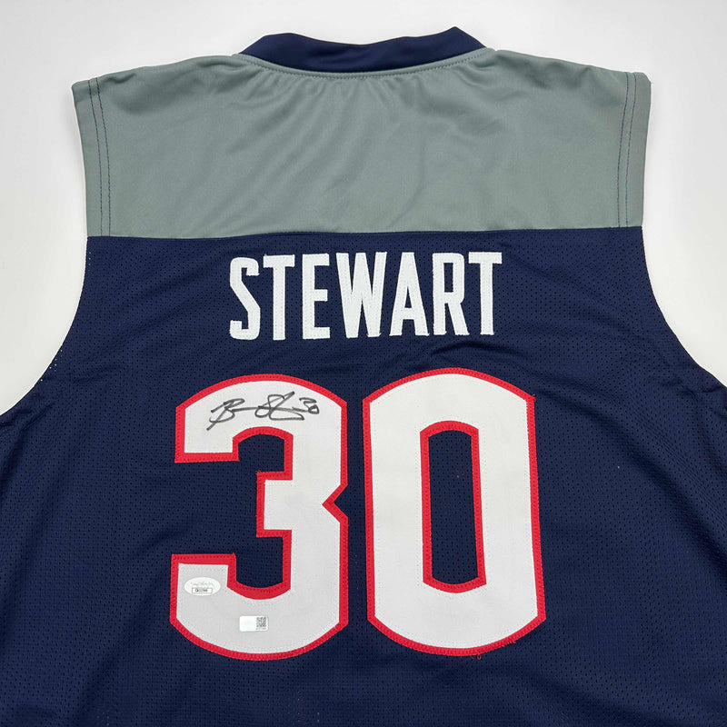 Autographed/Signed Breanna Stewart UConn Connecticut Blue College Basketball Jersey JSA COA