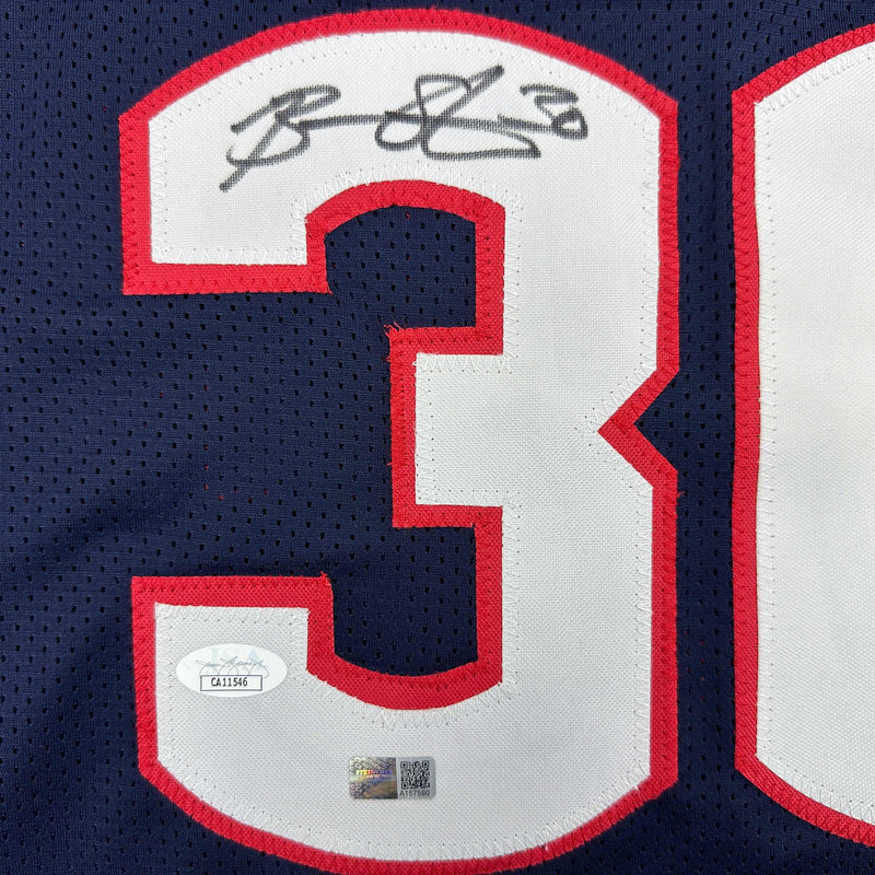 Autographed/Signed Breanna Stewart UConn Connecticut Blue College Basketball Jersey JSA COA