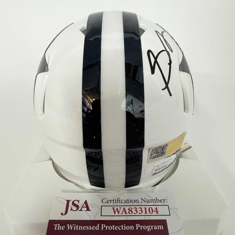 Autographed/Signed Stephon Gilmore Dallas Cowboys White Retro Mini Football Helmet JSA COA