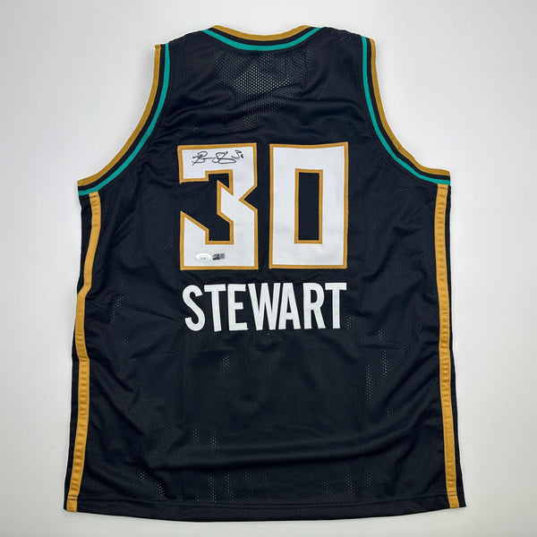 Autographed/Signed Breanna Stewart New York Black Basketball Jersey JSA COA