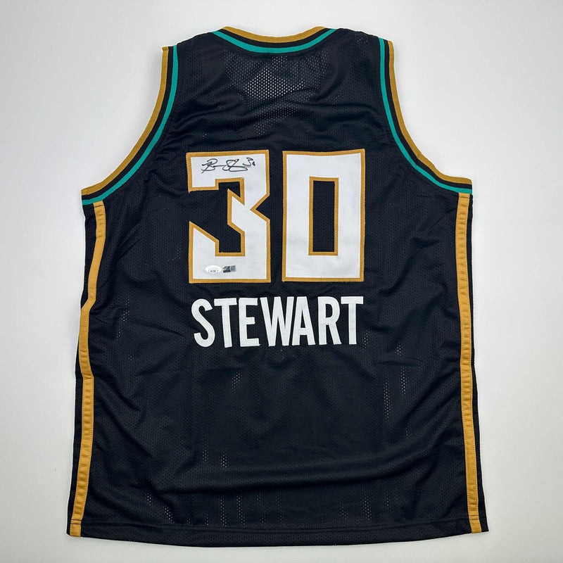Autographed/Signed Breanna Stewart New York Black Basketball Jersey JSA COA