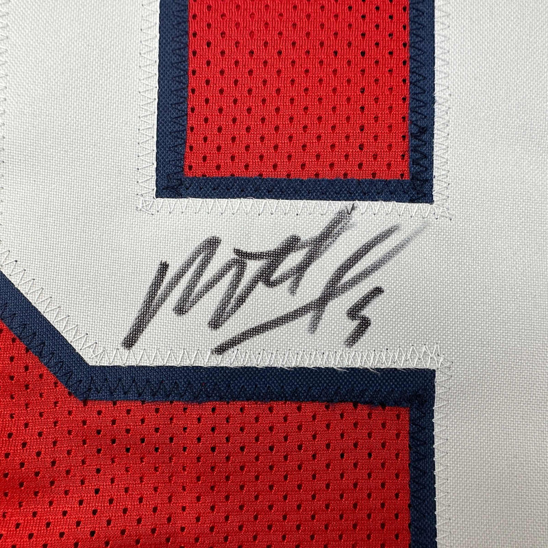 Autographed/Signed Matthew Judon New England Red Football Jersey JSA COA