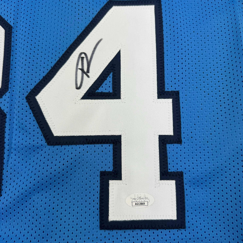 Autographed/Signed Giannis Antetokounmpo Greece Blue Olympic Basketball Jersey JSA COA