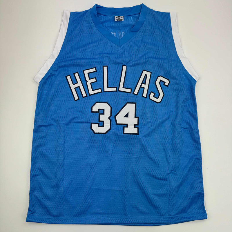 Autographed/Signed Giannis Antetokounmpo Greece Blue Olympic Basketball Jersey JSA COA