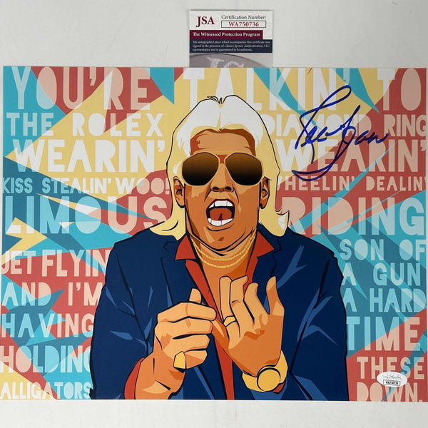 Autographed/Signed Ric Flair Nature Boy 11x14 WWE WWF Wrestling Photo JSA COA #2