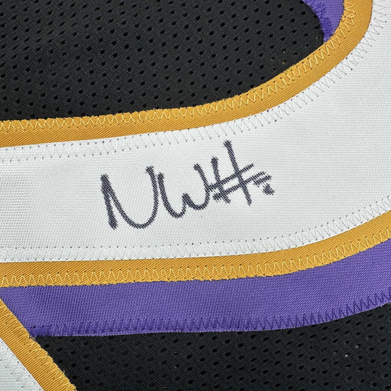 Autographed/Signed Nate Wiggins Baltimore Black Football Jersey JSA COA