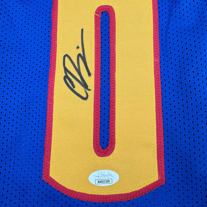 Autographed/Signed Christian Braun Denver Royal Blue Basketball Jersey JSA COA