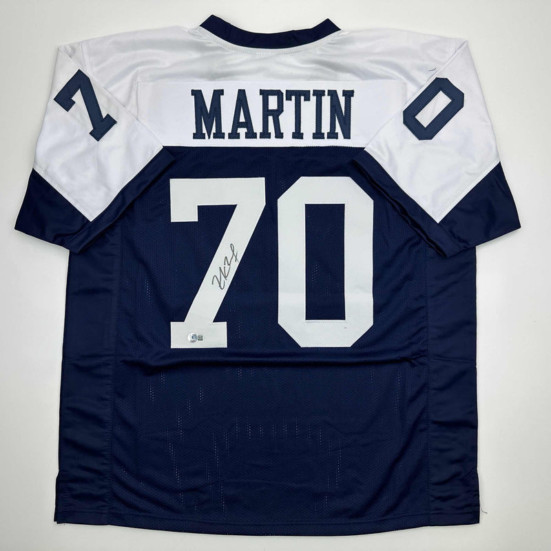 Autographed/Signed Zack Martin Dallas Thanksgiving Day Football Jersey Beckett BAS COA