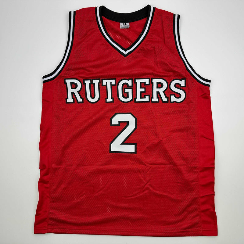 Autographed/Signed Dylan Harper Rutgers Red College Basketball Jersey JSA COA