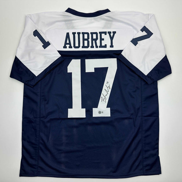 Autographed/Signed Brandon Aubrey Dallas Thanksgiving Day Football Jersey Beckett BAS COA
