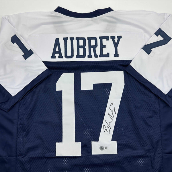 Autographed/Signed Brandon Aubrey Dallas Thanksgiving Day Football Jersey Beckett BAS COA