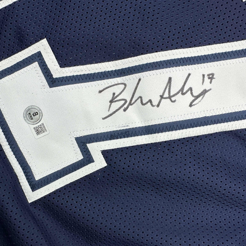 Autographed/Signed Brandon Aubrey Dallas Blue Football Jersey Beckett BAS COA