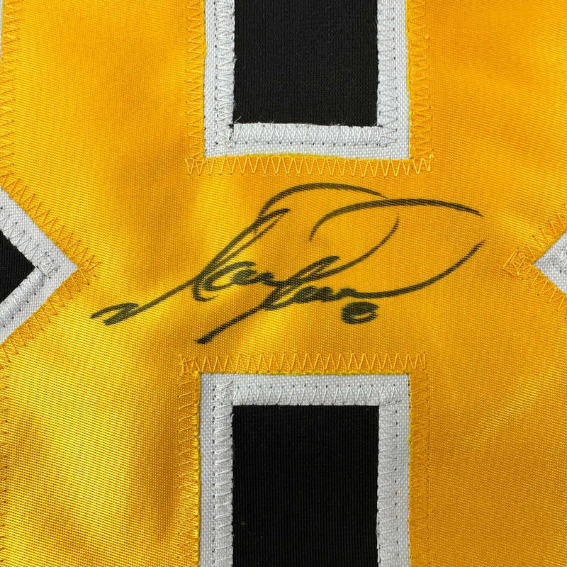 Autographed/Signed Mark Recchi Pittsburgh Black Hockey Jersey JSA COA