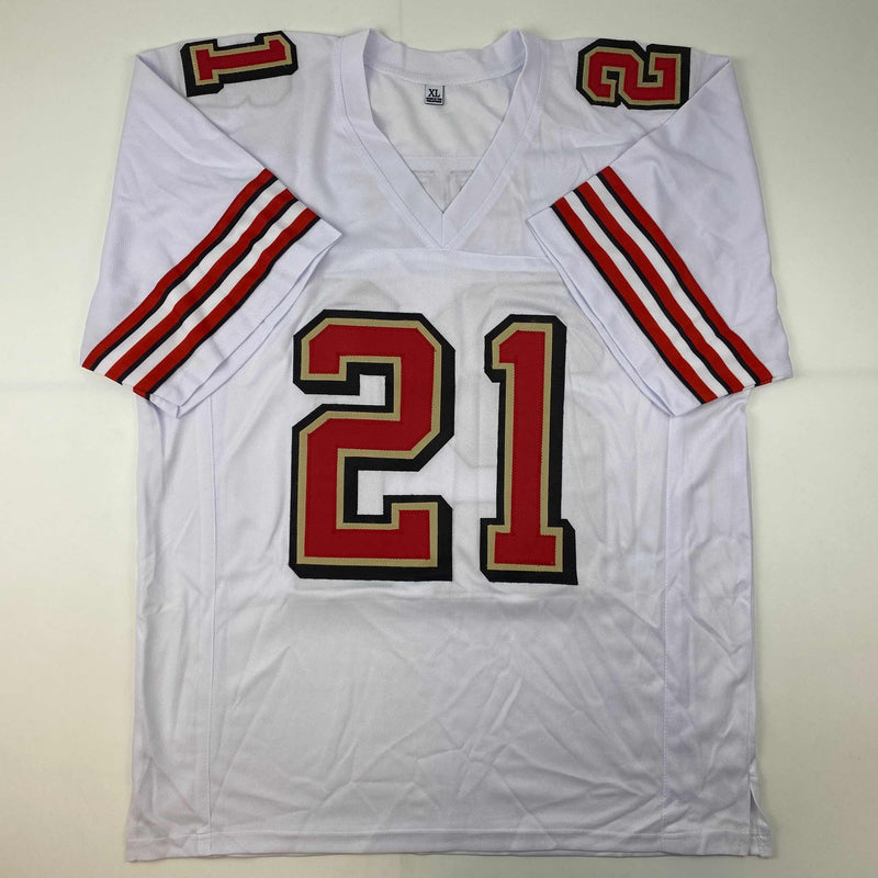 Autographed/Signed Frank Gore San Francisco White Retro Football Jersey JSA COA