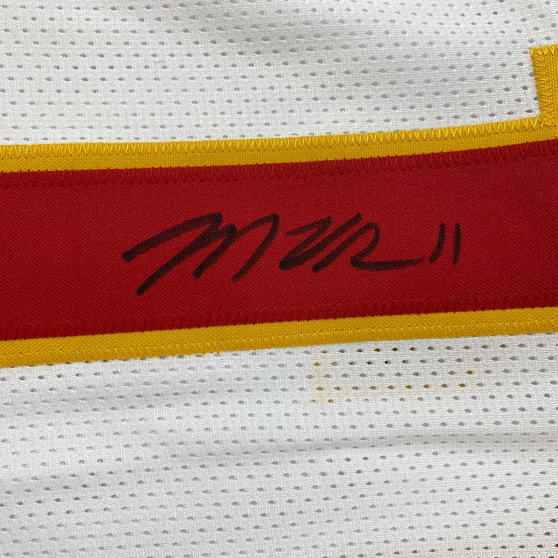 Autographed/Signed Marquez Valdes-Scantling Kansas City White Football Jersey Beckett BAS COA