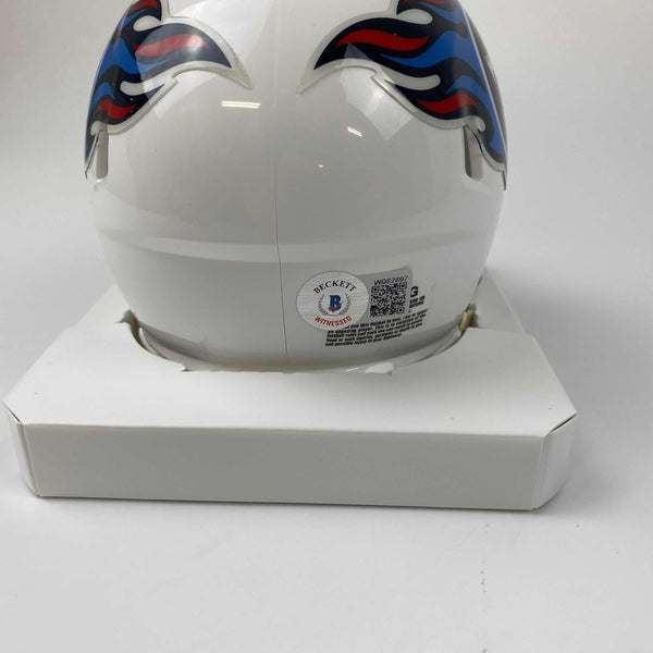 Autographed/Signed Treylon Burks Tennessee Titans Mini Football Helmet Beckett BAS COA