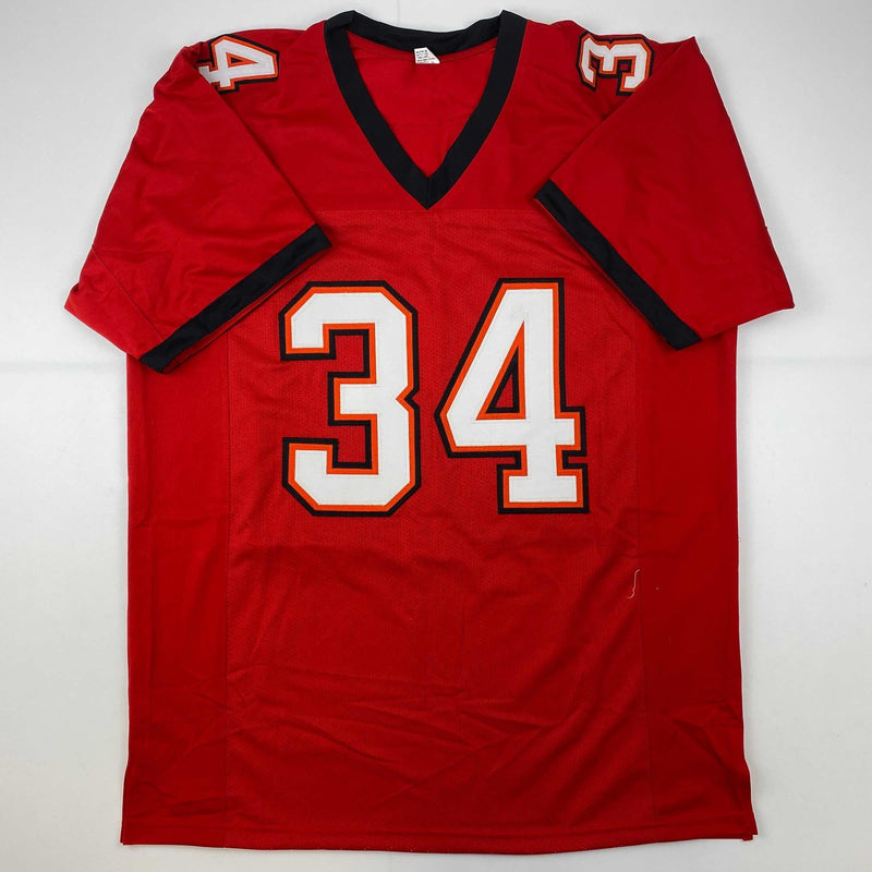 Autographed/Signed Dexter Jackson Tampa Bay Red Football Jersey JSA COA