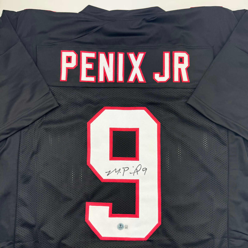 Autographed/Signed Michael Penix Jr. Atlanta Black Football Jersey Beckett BAS COA