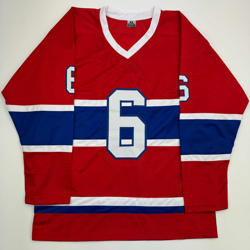 Autographed/Signed Pierre Mondou "3 Cups 77-78-79" Montreal Red Hockey Jersey JSA COA