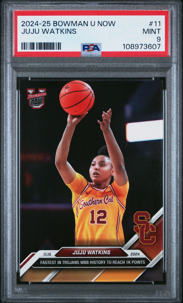 Graded 2024 Topps Bowman U Now JuJu Watkins #11 Rookie RC Basketball Card PSA 9 Mint