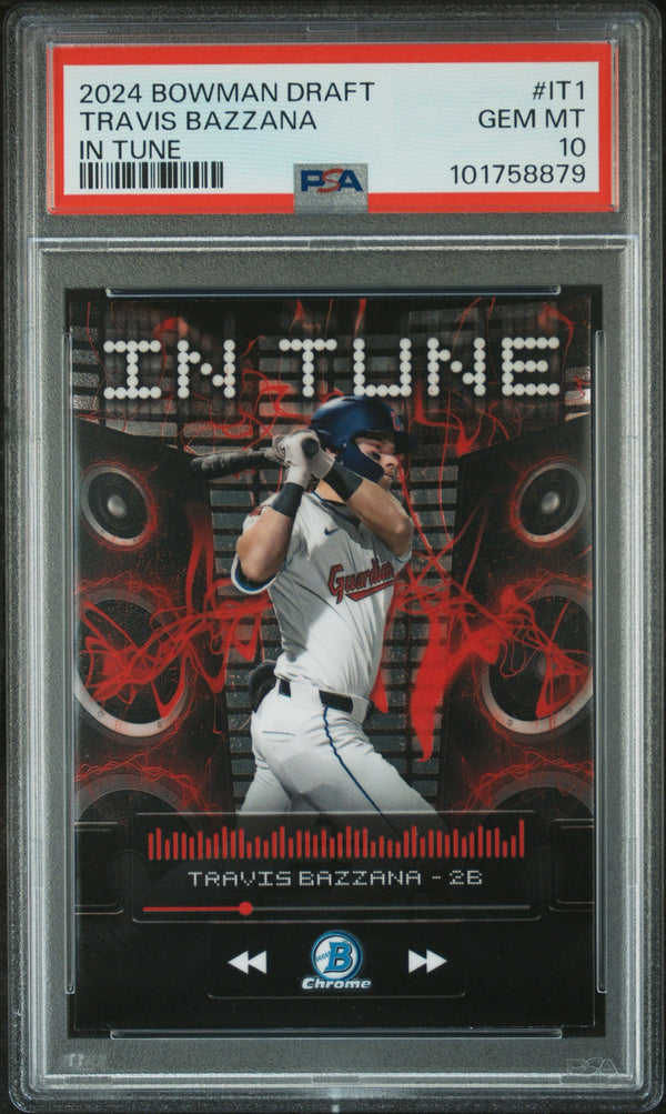 Graded 2024 Topps Bowman Draft Travis Bazzana #IT1 In Tune Rookie RC Baseball Card PSA 10 Gem Mint