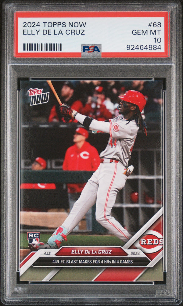 Graded 2024 Topps Now Elly De La Cruz #68 Rookie RC Baseball Card PSA 10 Gem Mint
