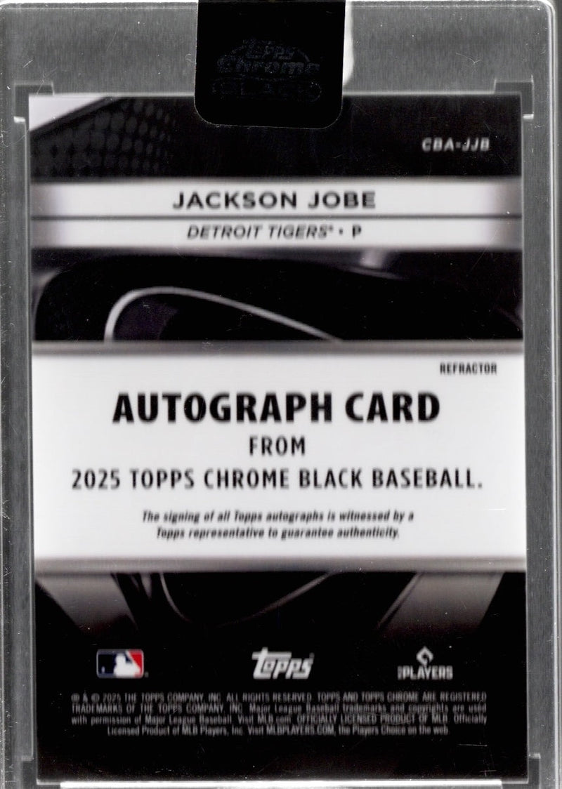 2025 Topps Chrome Black Jackson Jobe #CBAJJB Refractor Auto /199 Detroit Tigers Rookie RC Baseball Card