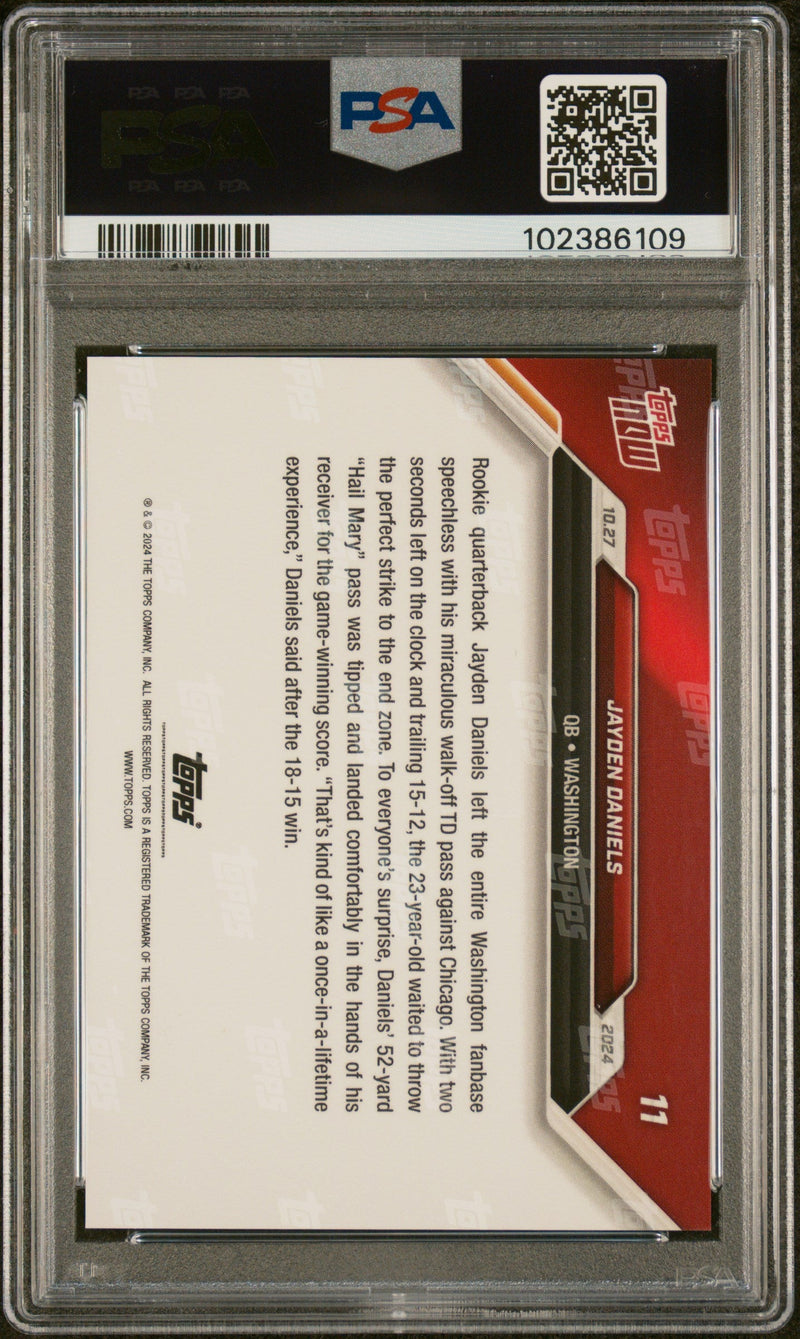 Graded 2024 Topps Now Jayden Daniels #11 Rookie RC Football Card PSA 9 Mint
