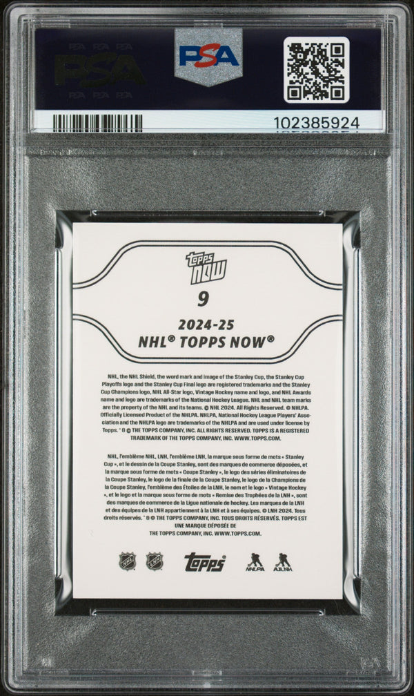 Graded 2024 Topps Now NHL Matvei Michkov #9 Stickers Rookie RC Hockey Card PSA 10 Gem Mint
