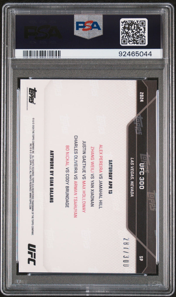 Graded 2024 Topps Now UFC Short Print UFC 300 Poster UFC MMA Card PSA 9 Mint