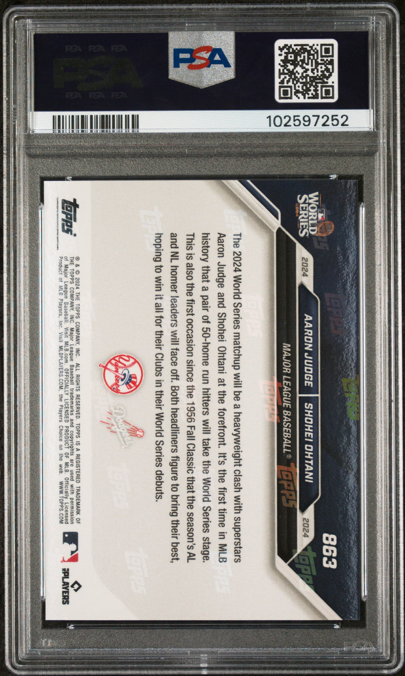 Graded 2024 Topps Now Aaron Judge/Shohei Ohtani #863 Baseball Card PSA 10 Gem Mint