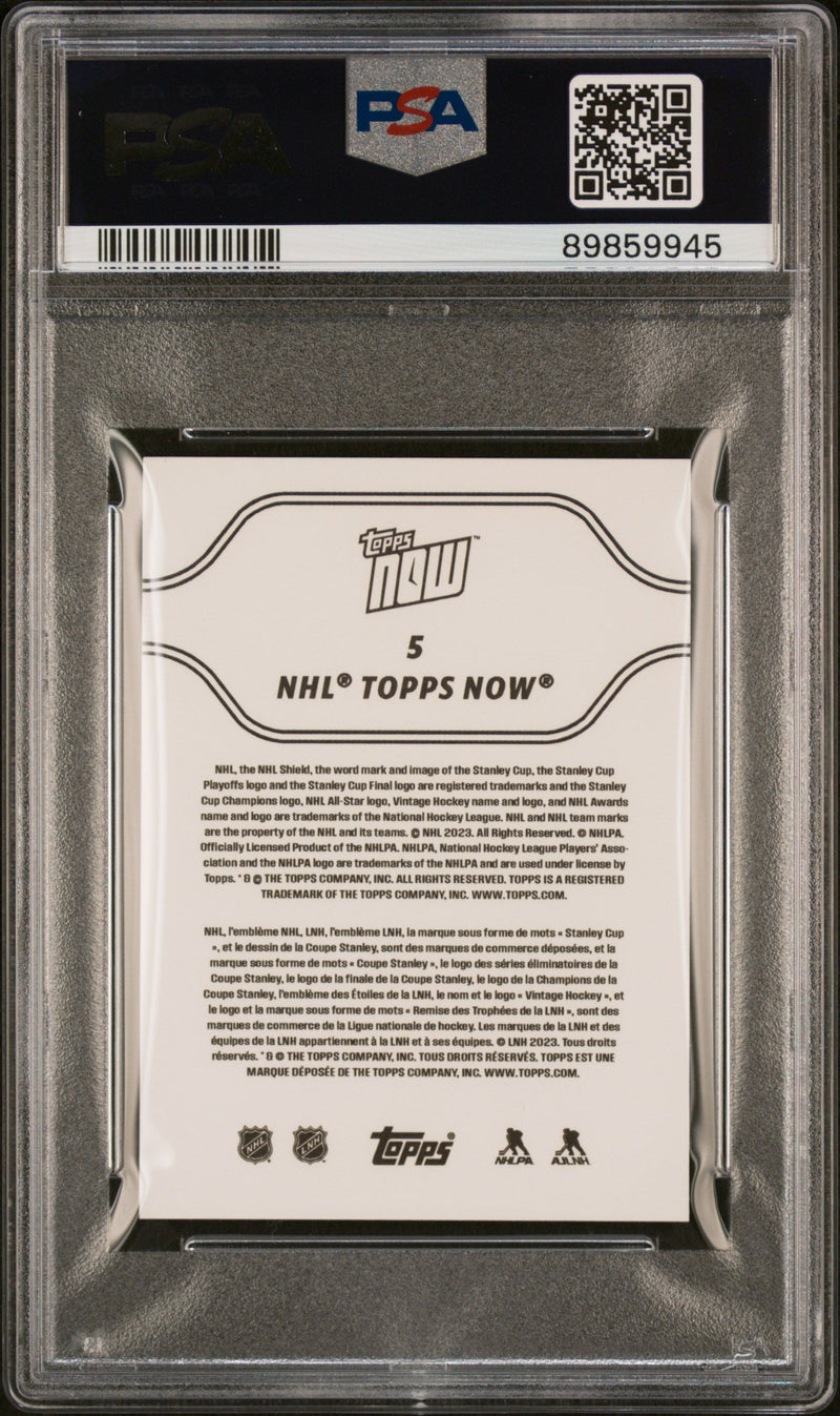 Graded 2023 Topps Now NHL Connor Bedard #5 Stickers Rookie RC Hockey Card PSA 9 Mint