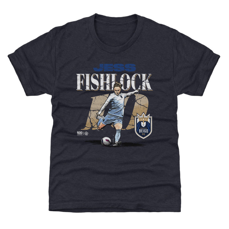 Jess Fishlock Seattle Reign FC Cracked Number WHT