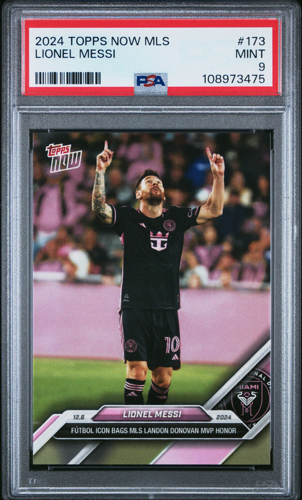 Graded 2024 Topps Now MLS Lionel Messi #173 Soccer Card PSA 9 Mint
