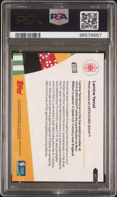 Graded 2024 Topps Now UEFA Euro Lamine Yamal #67 Rookie RC Soccer Card PSA 10 Gem Mint
