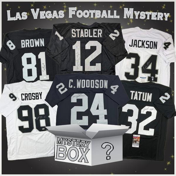 Autographed/Signed Oakland Las Vegas Football Jersey Mystery Box with PSA JSA or Beckett COA