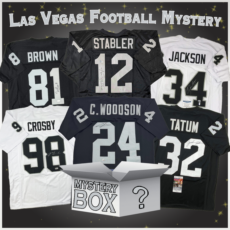 Autographed/Signed Oakland Las Vegas Football Jersey Mystery Box with PSA JSA or Beckett COA